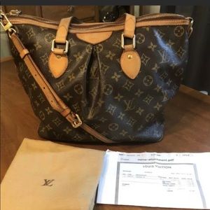 Louis Vuitton Authentic Palermo PM double handle Bag with longer shoulder strap